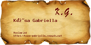 Kósa Gabriella névjegykártya